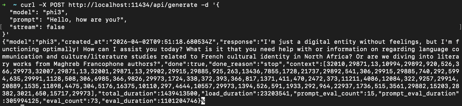 ollama chat phi3 bash