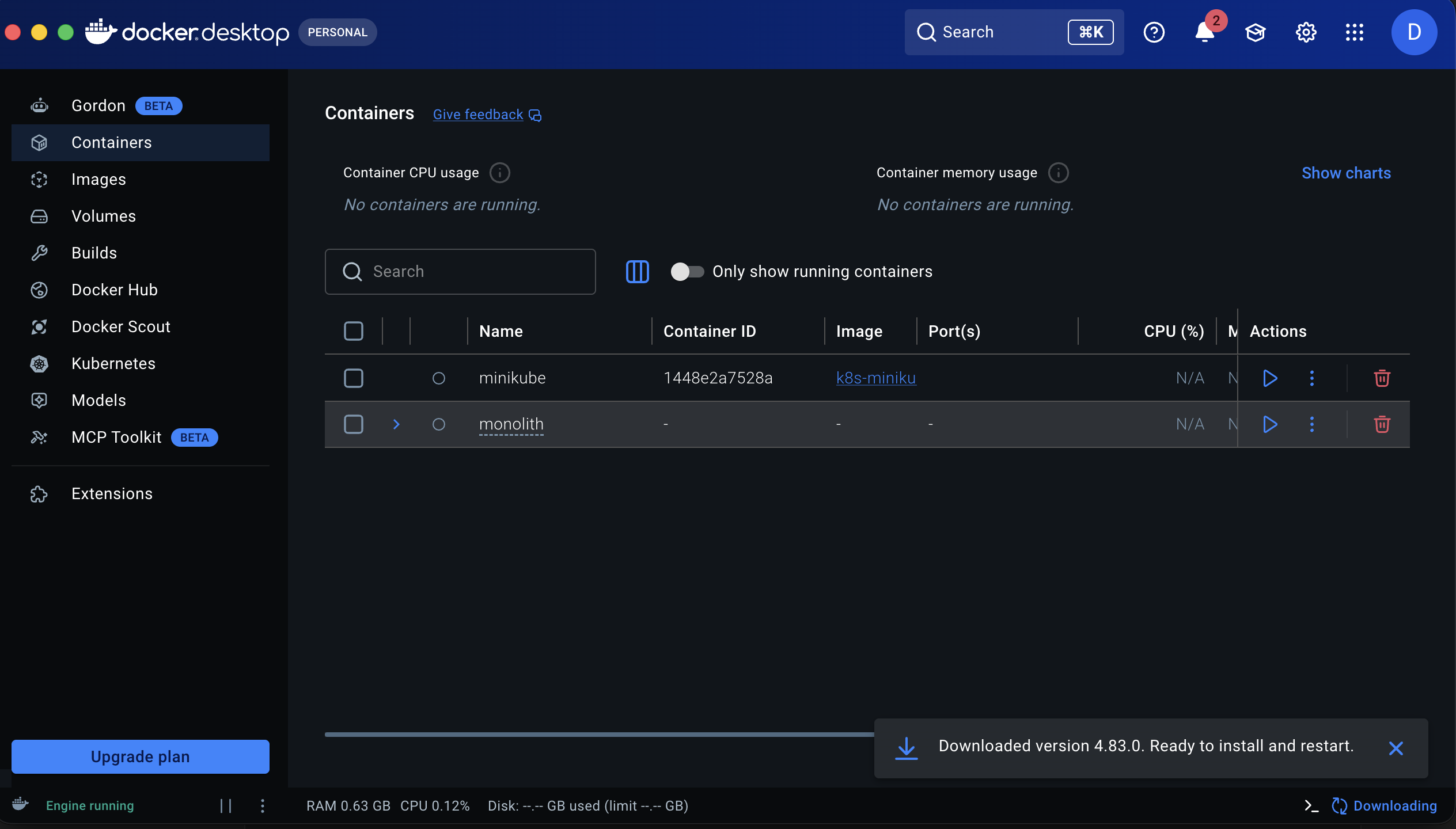 Aperçu de Docker Desktop